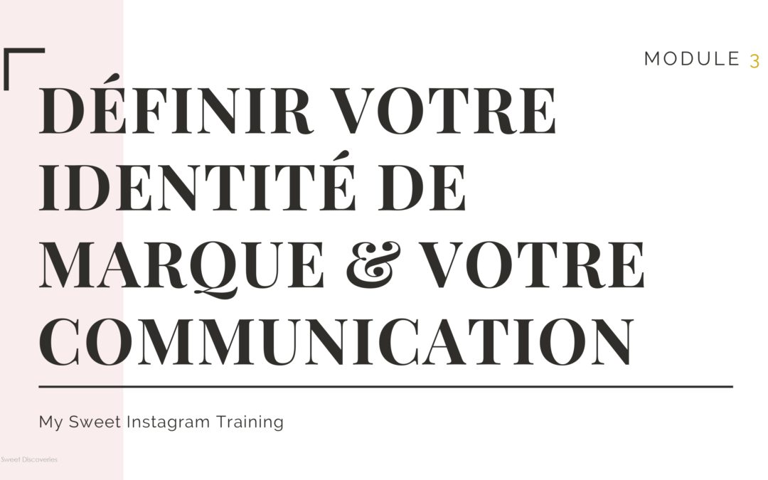 Module 3 : définir votre identité de marque et votre communication